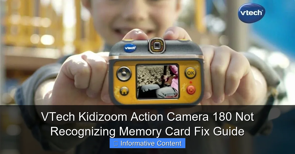 VTech Kidizoom Action Camera 180 Not Recognizing Memory Card Fix Guide