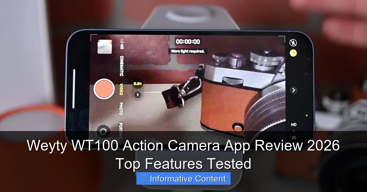 Weyty WT100 Action Camera App Review 2026 Top Features Tested