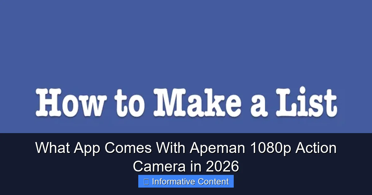 What App Comes With Apeman 1080p Action Camera in 2026