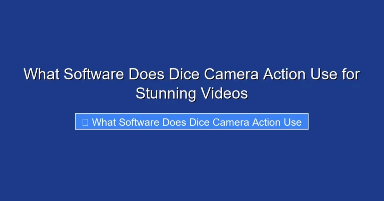 What Software Does Dice Camera Action Use for Stunning Videos
