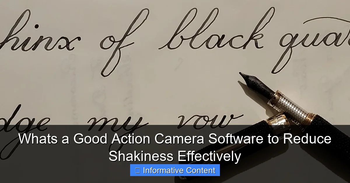 Whats a Good Action Camera Software to Reduce Shakiness Effectively