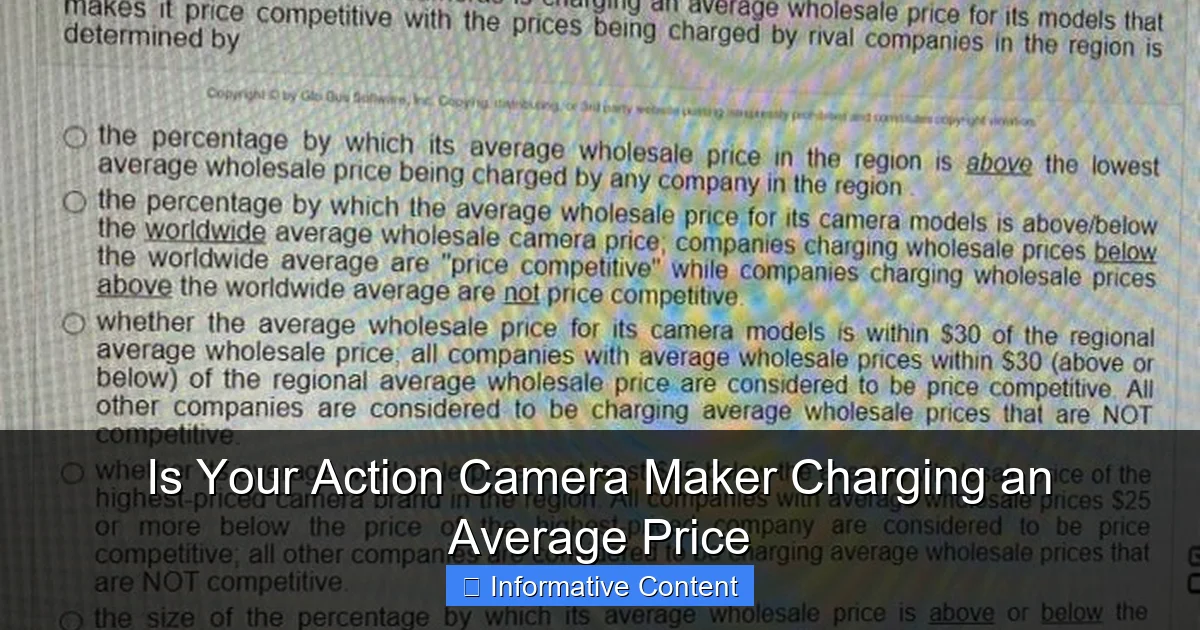 Is Your Action Camera Maker Charging an Average Price