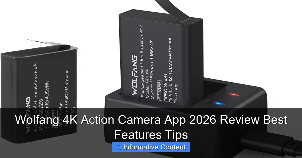 Wolfang 4K Action Camera App 2026 Review Best Features Tips