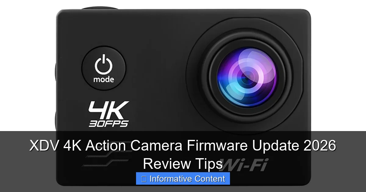 XDV 4K Action Camera Firmware Update 2026 Review Tips