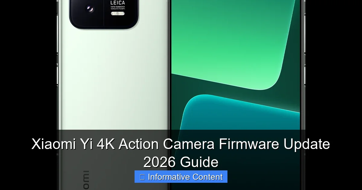 Xiaomi Yi 4K Action Camera Firmware Update 2026 Guide