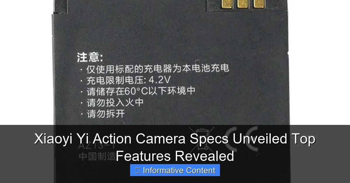 Xiaoyi Yi Action Camera Specs Unveiled Top Features Revealed
