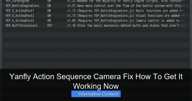 Yanfly Action Sequence Camera Fix How To Get It Working Now