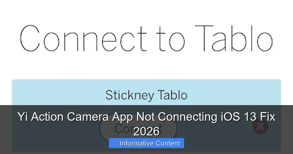 Yi Action Camera App Not Connecting iOS 13 Fix 2026